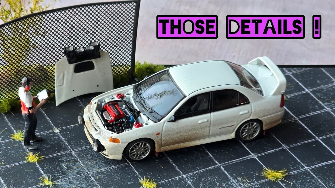 Идеальная детализация модели Motor Helix Mitsubishi Lancer Evolution, версия Muddy. Масштаб 1/64.