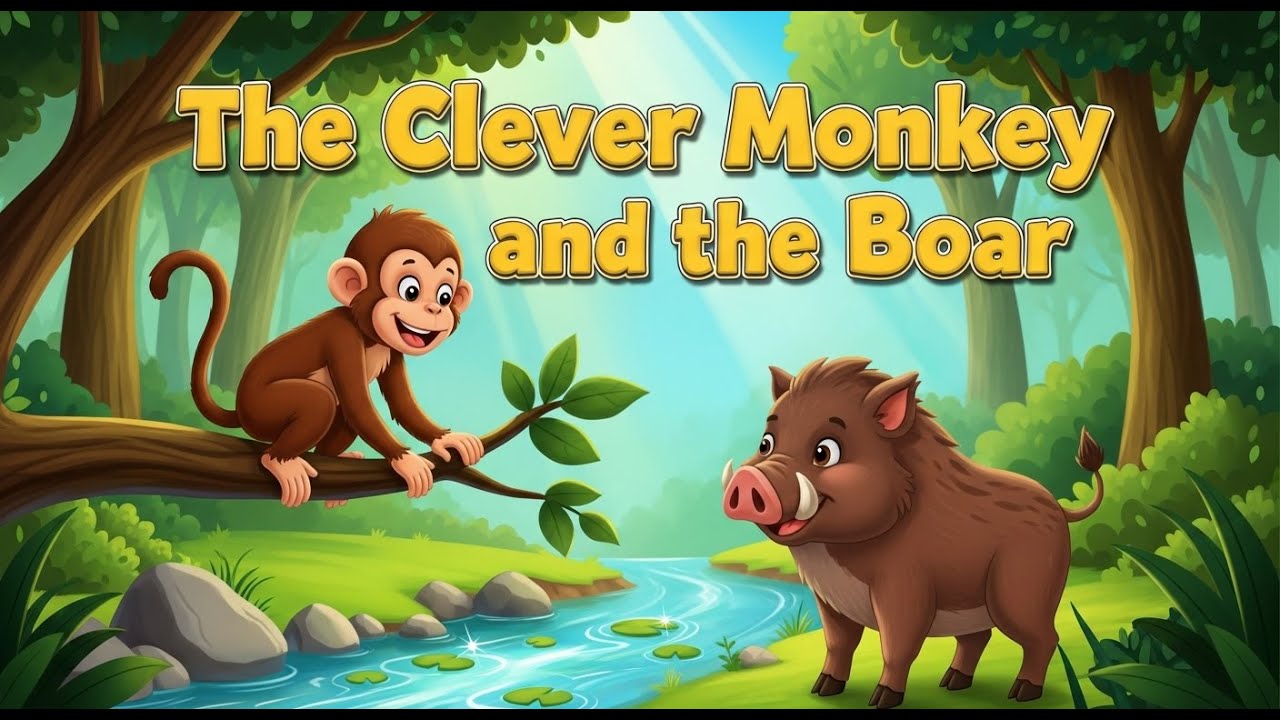 The Clever Monkey and the Boar | Stoic Moral Story  | Wisdom, Patience & Friendship |