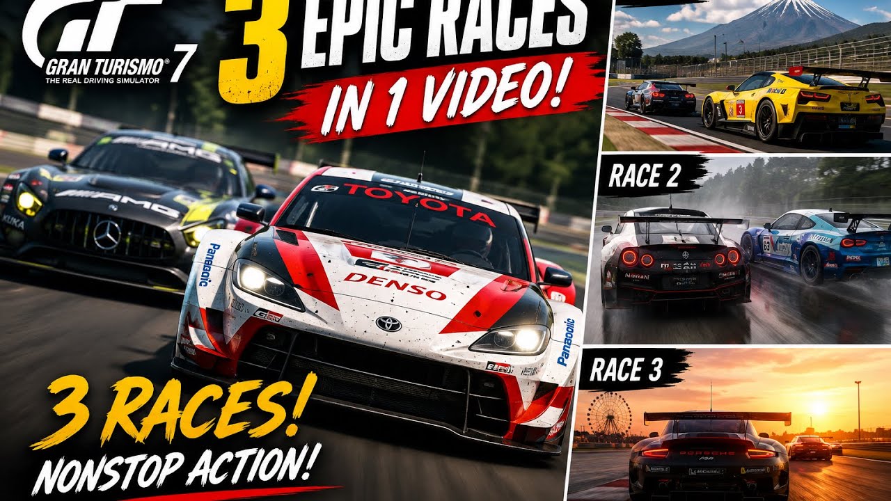 🏁 Gran Turismo 7 | 3 Epic Races in 1 Video! | Race Replay Compilation