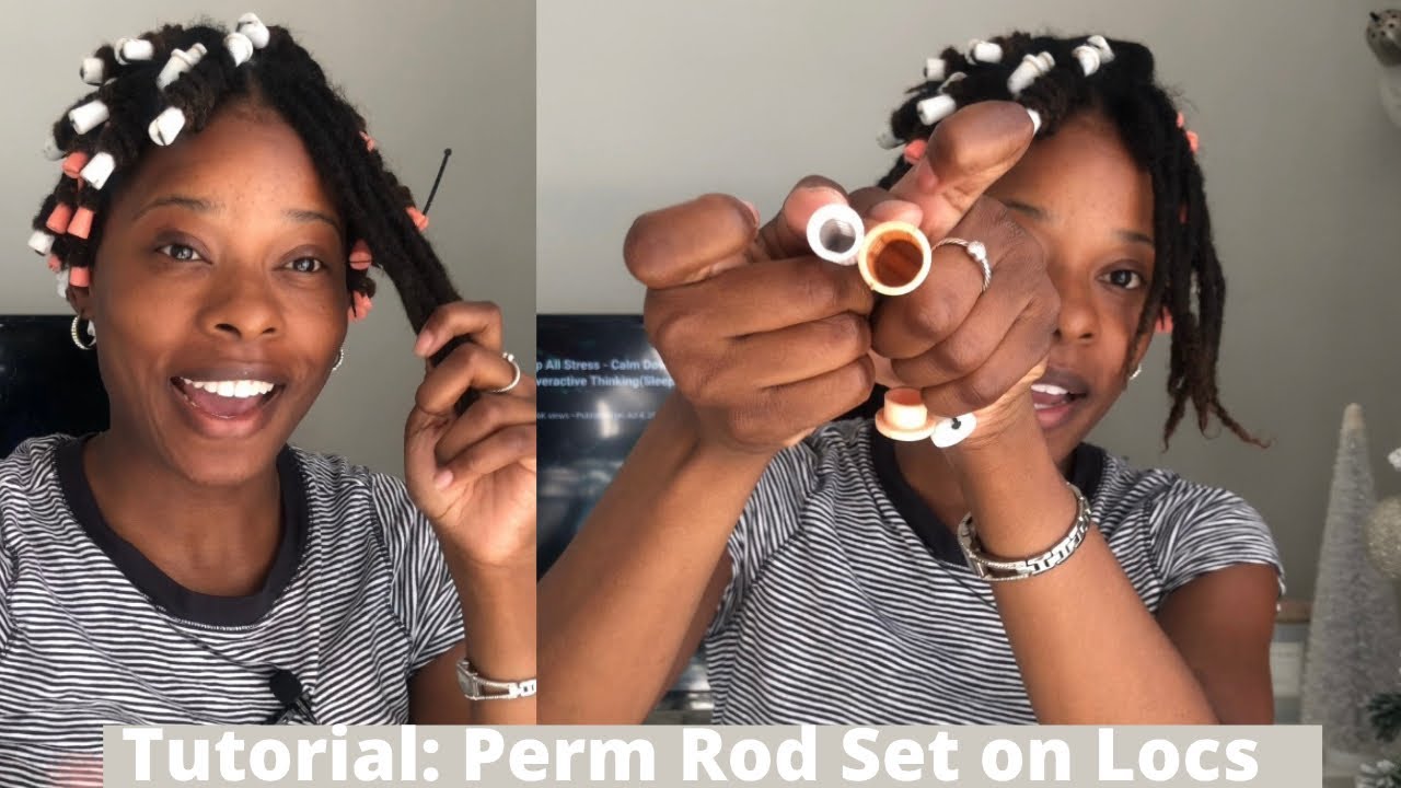 PERM ROD SET ON LOCS TUTORIAL|How to curl locs| Loc Styles| Short/Medium Locs #curlylocs#permrodset
