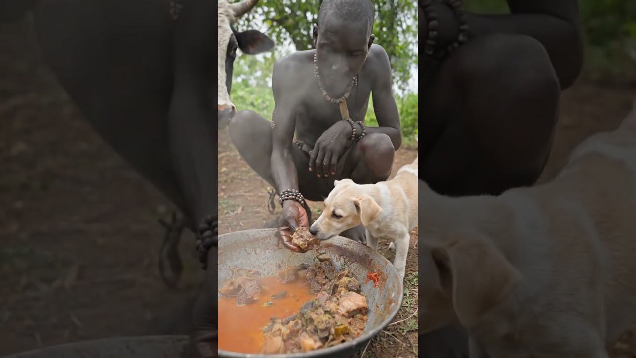 Hadzabe Authentic Eating ASMR | Village Food Life #shorts #asmr #food #life