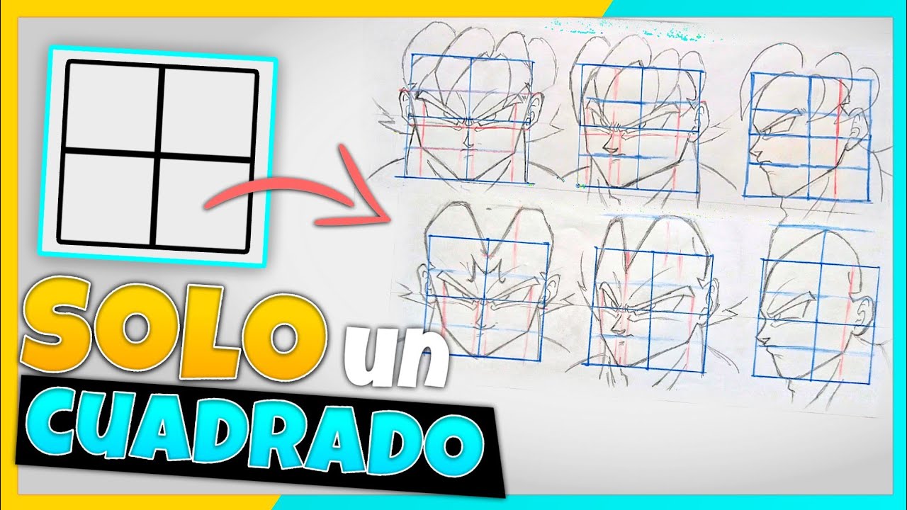 cómo DIBUJAR CARAS estilo Dragon Ball (8 pasos secretos🤫) Goku y vegeta DIFERENTES ÁNGULOS