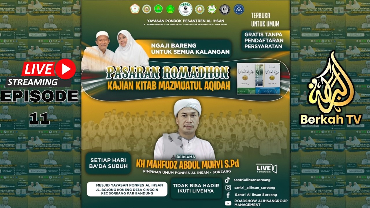 🔴LIVE PASARAN ROMADHON KAJIAN KITAB MAZMUATUL AQIDAH BERSAMA KH.MAHFUDZ ABDUL MUHYI S.PD EPISODE 11
