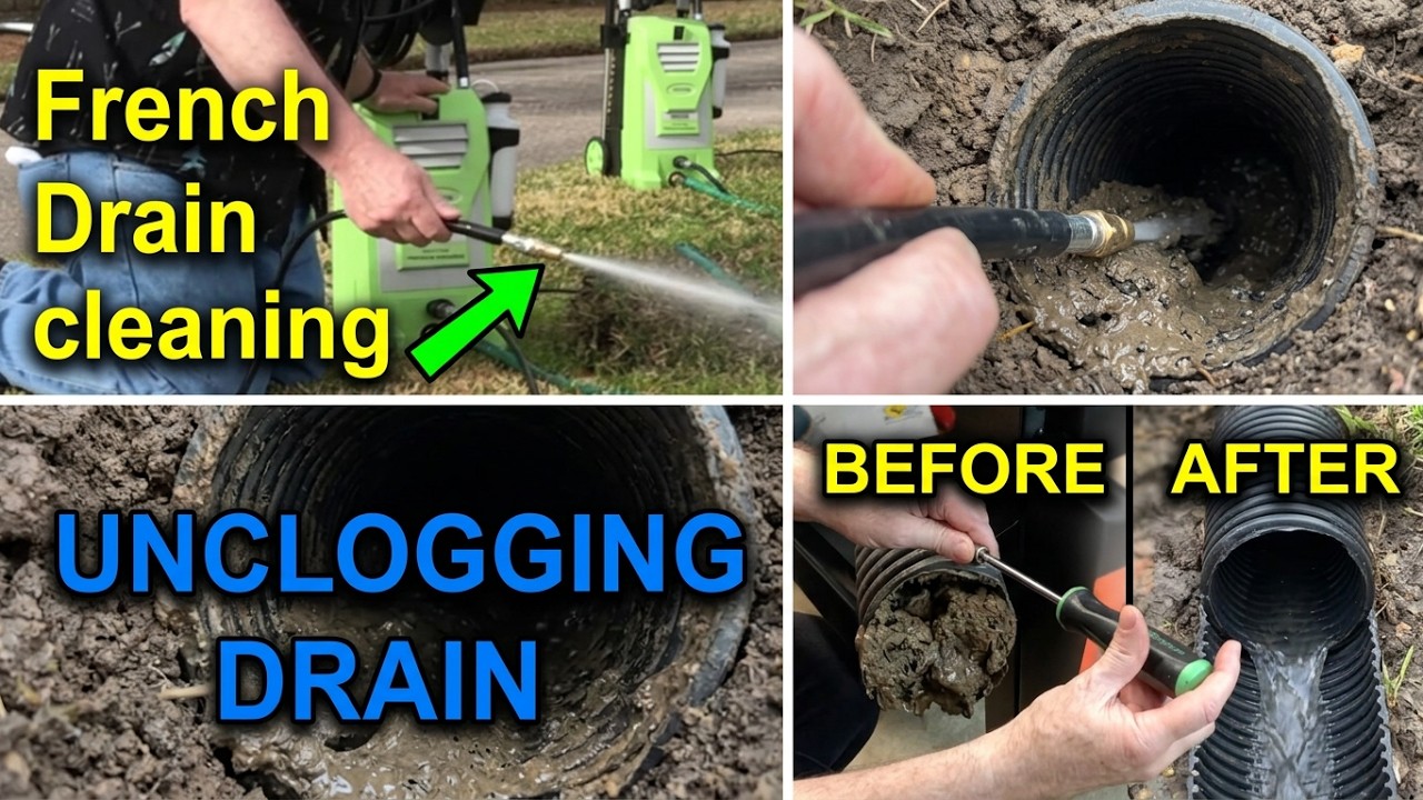 French Drain cleaning using the 