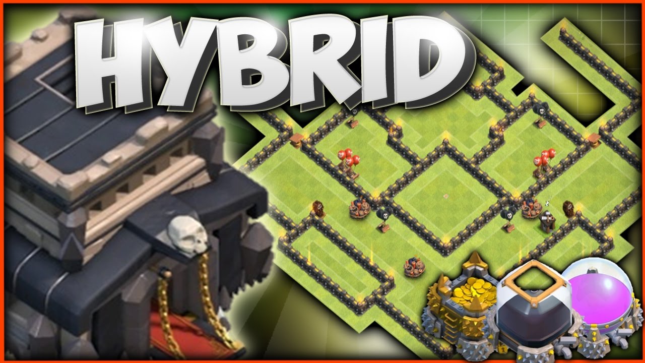 DISE&Ntilde;O de FARMING / SUBIDA DE COPAS TH9 + Replays | 2017 | Best TH9 Hybrid base