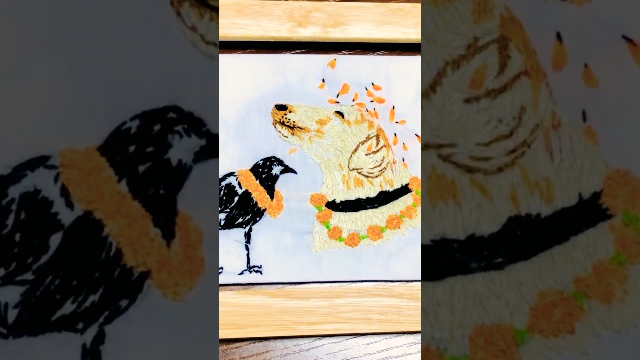 #embroidery#nepali#festival#tihar#art#needlework#handembroidery#刺繍#shorts#video