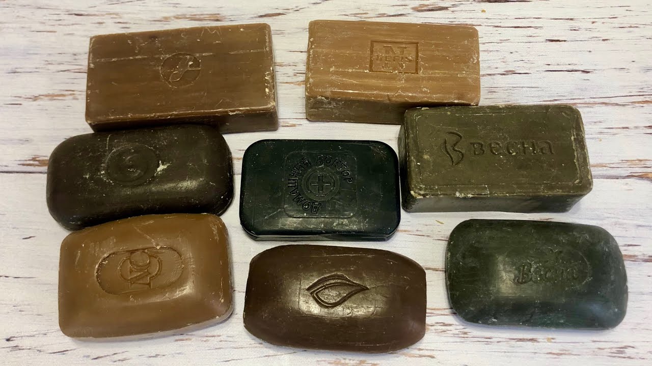ASMR Soap/ cutting dry tar soap/ резка дегтярного мыла