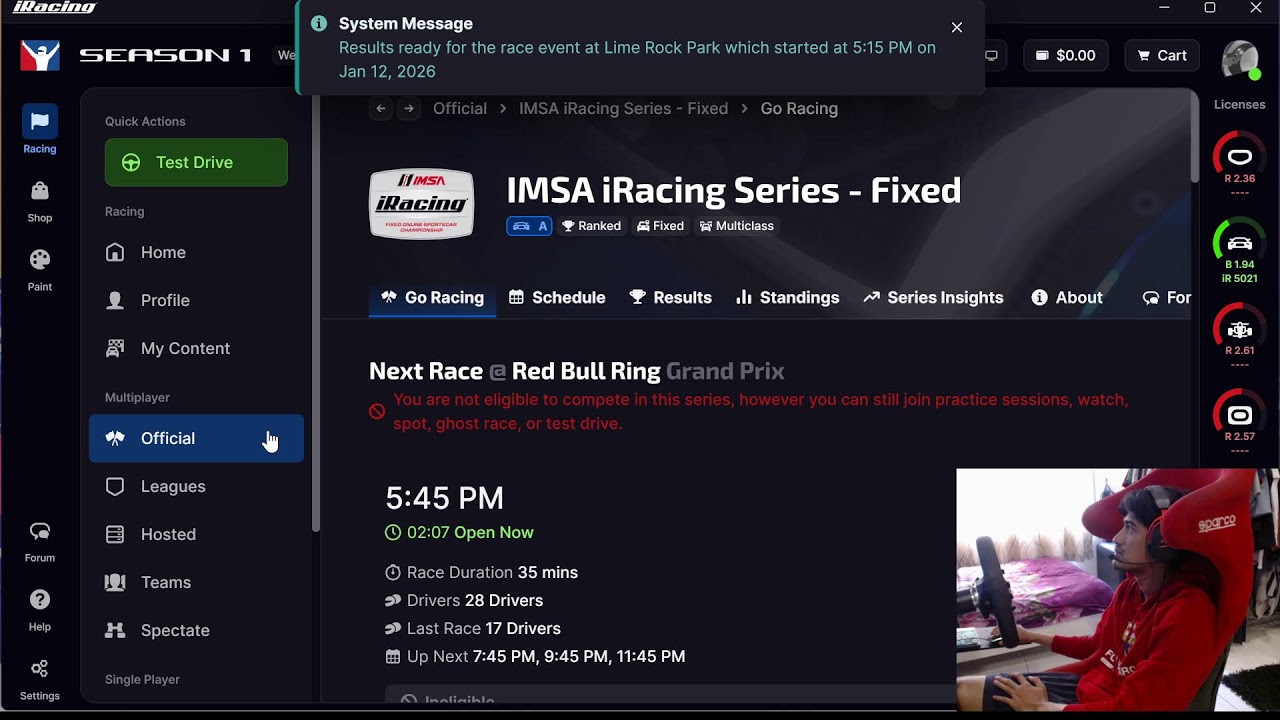 Iracing - Monday Road to 5k irating