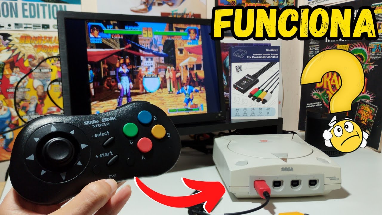 ADAPTADOR DA BLUERETRO PARA O DREAMCAST COM TESTE DO CONTROLE NEOGEO DA 