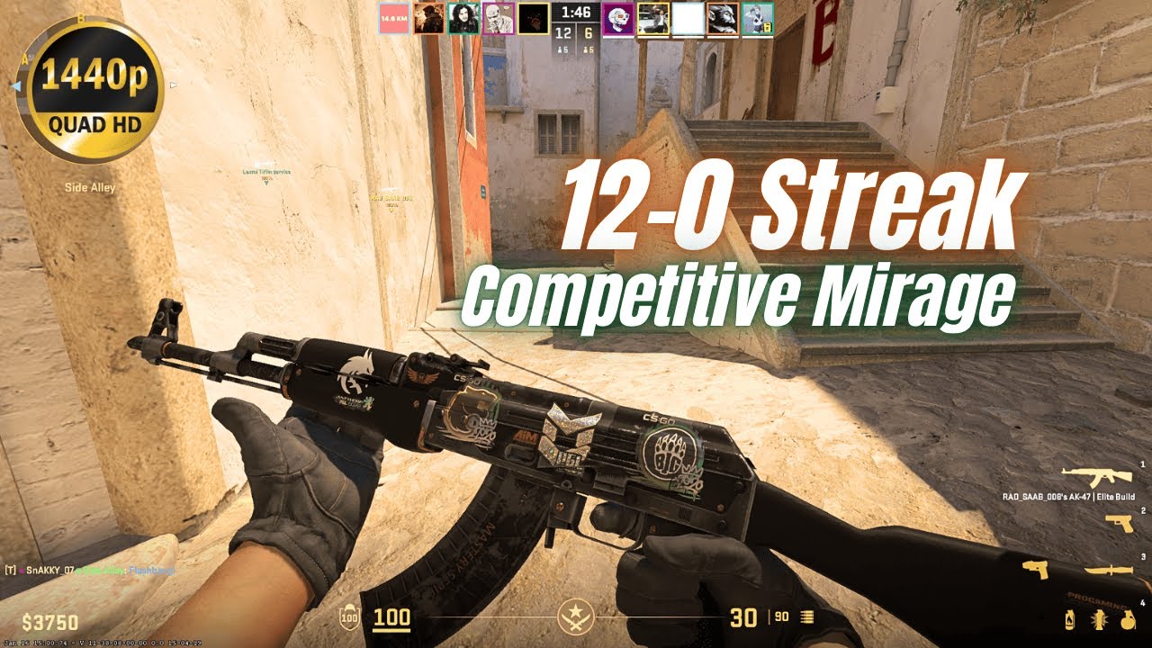 INSANE 12-0 Streak in CounterStrike2 Competitive Gameplay on Mirage?