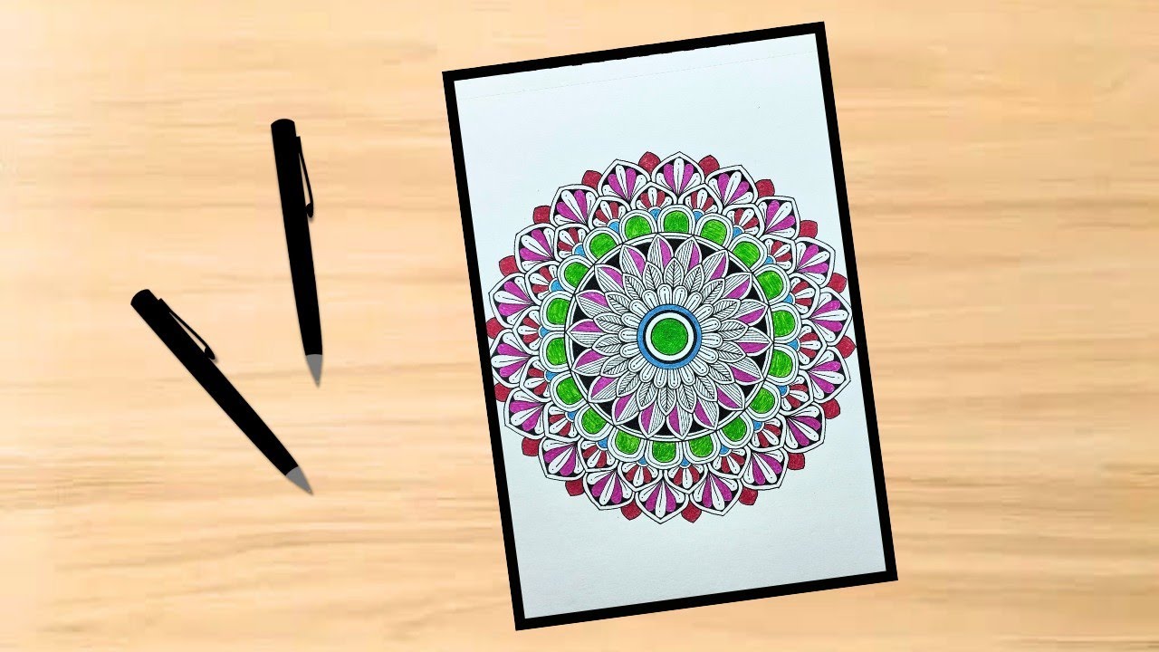 How to Draw a colourful Mandala Art | Step-by-Step Easy Beginners Mandala Drawing | @RahulGuha26
