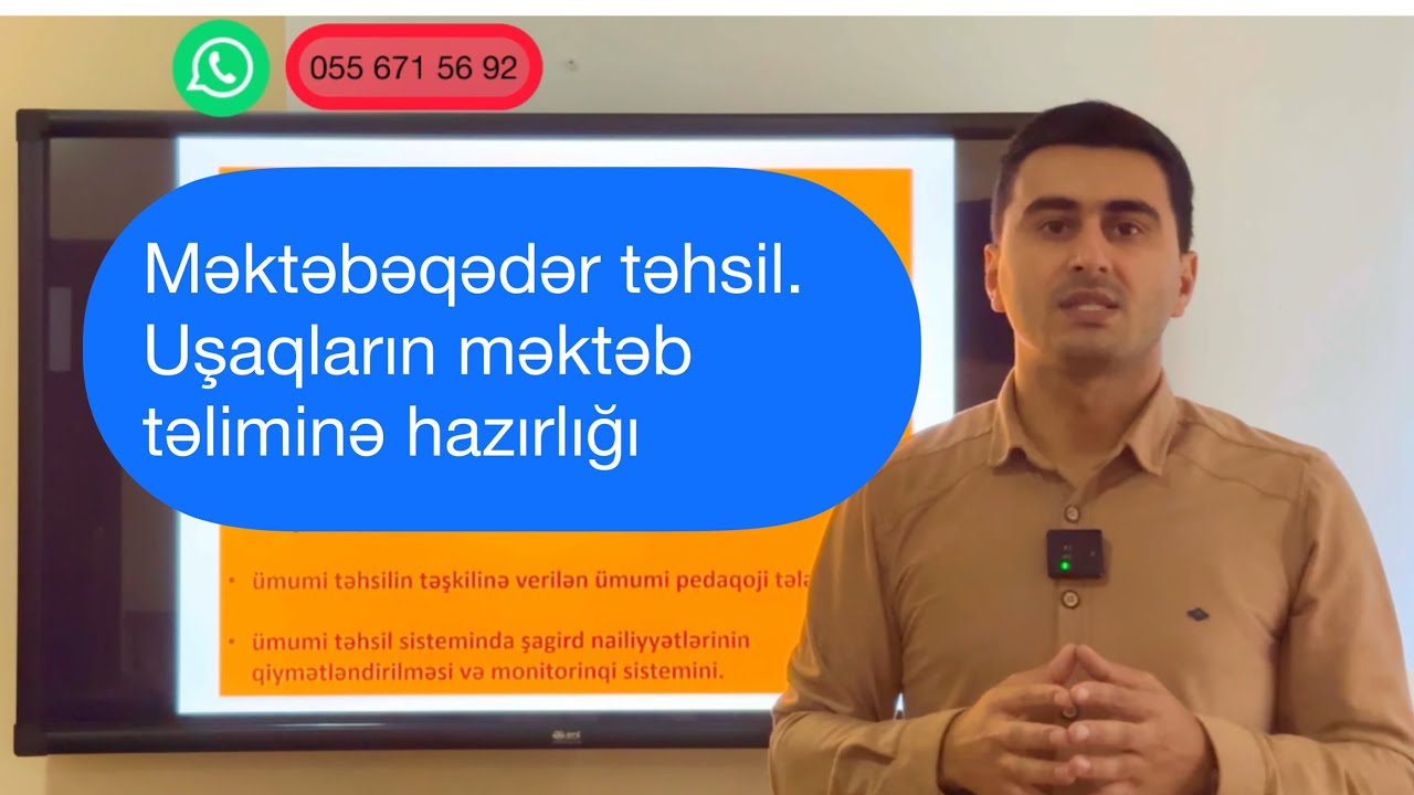 Məktəbəqədər təhsil. Uşaqların məktəb təliminə hazırlığı