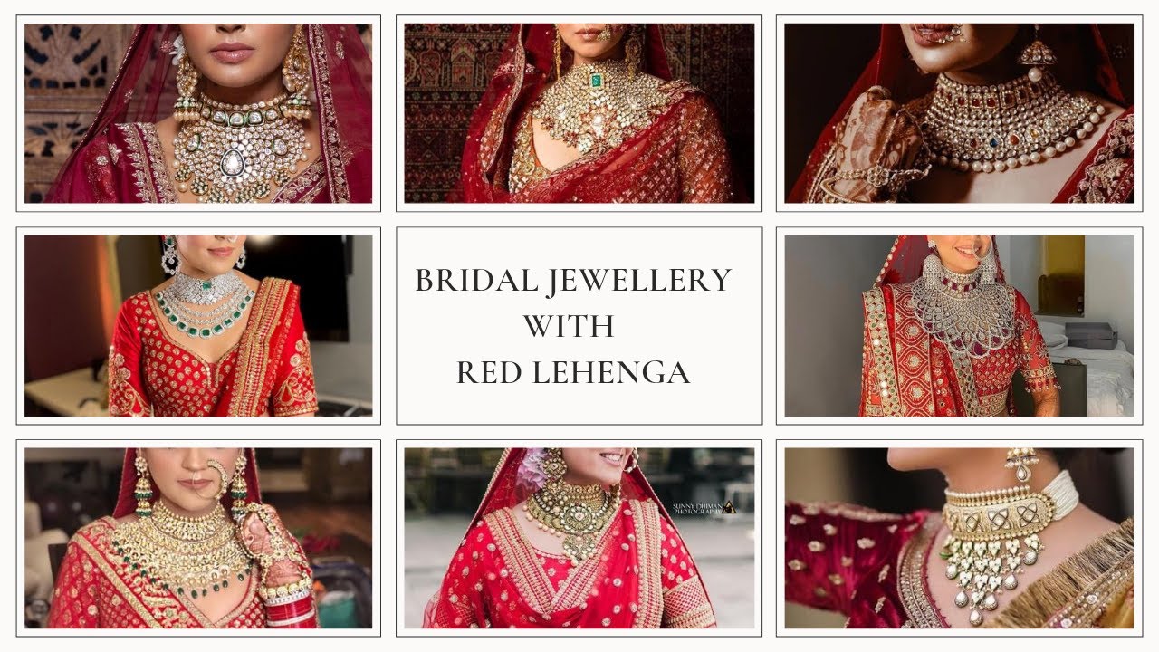 JEWELLERY WITH RED & MAROON BRIDAL LEHENGA | MATCHING JEWELLERY WITH RED BRIDAL LEHENGA | 