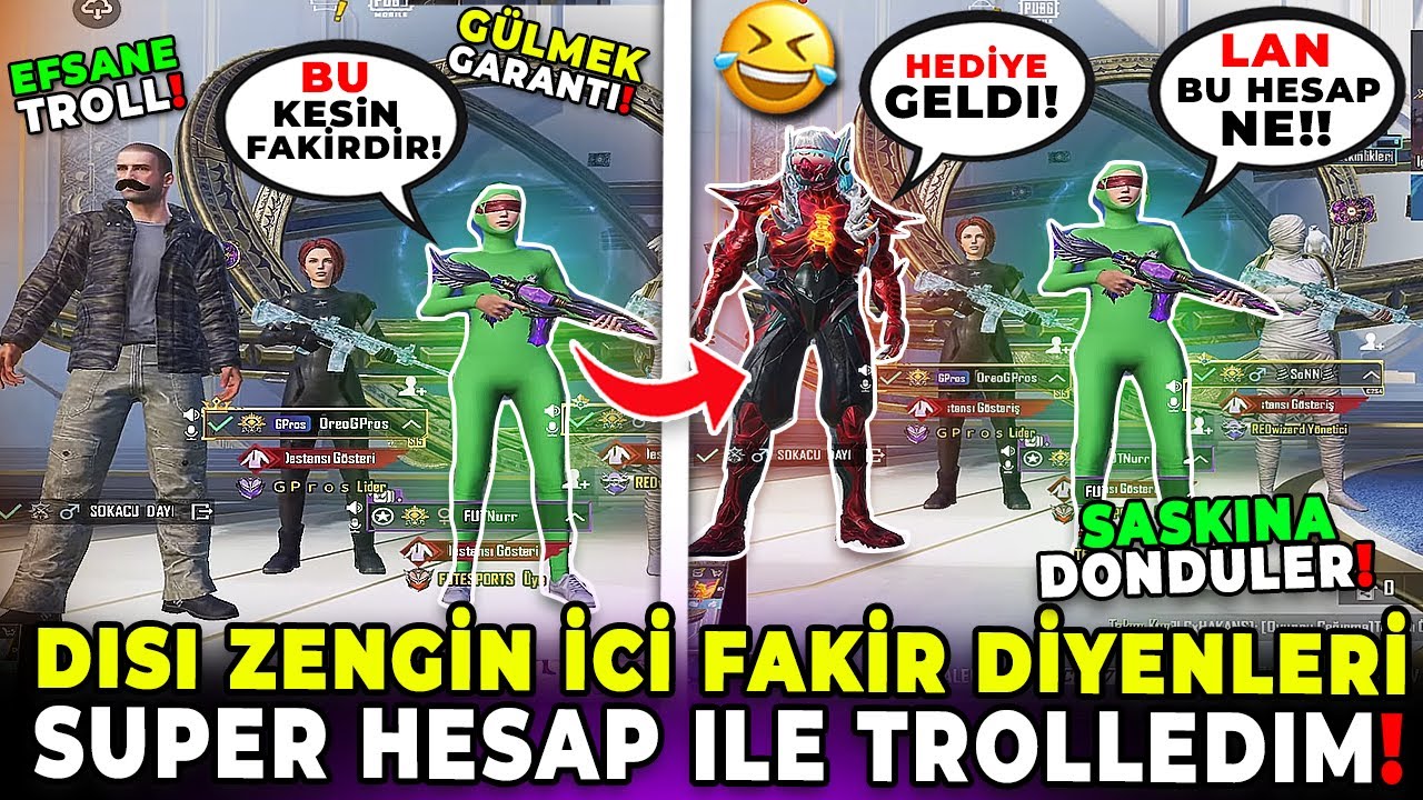 DIŞI ZENGİN İÇİ FAKİR DİYENLERİ SÜPER SONİK HESAP İLE TROLLEDİM! 🤣 | PUBG MOBILE