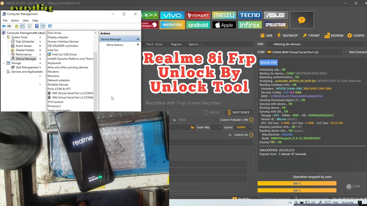 Realme 8i Frp Unlock By Unlock Tool / Unlock Tool Se Realme 8i Ka Password Frp Kese Unlock Kare
