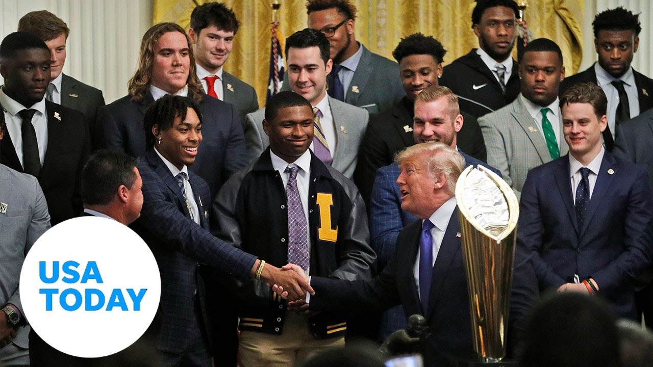 2019 National Champions LSU Tigers visit the White House | USA TODAY