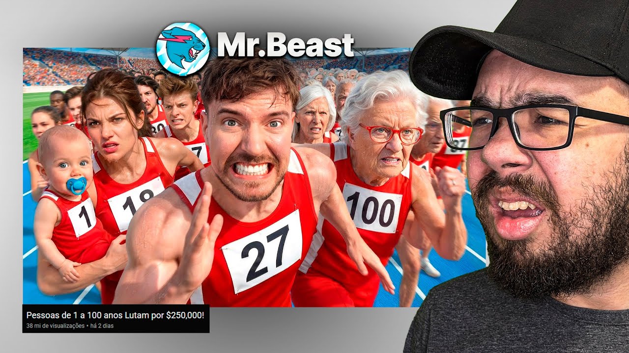 PESSOAS DE 1 A 100 ANOS LUTAM POR 250 MIL DÓLARES - REACT MR BEAST