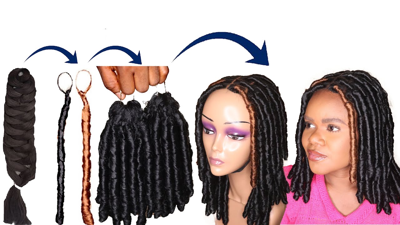 How To Make And Install Faux Loc Wig Using Expression Braid Extension - No Closure Wig