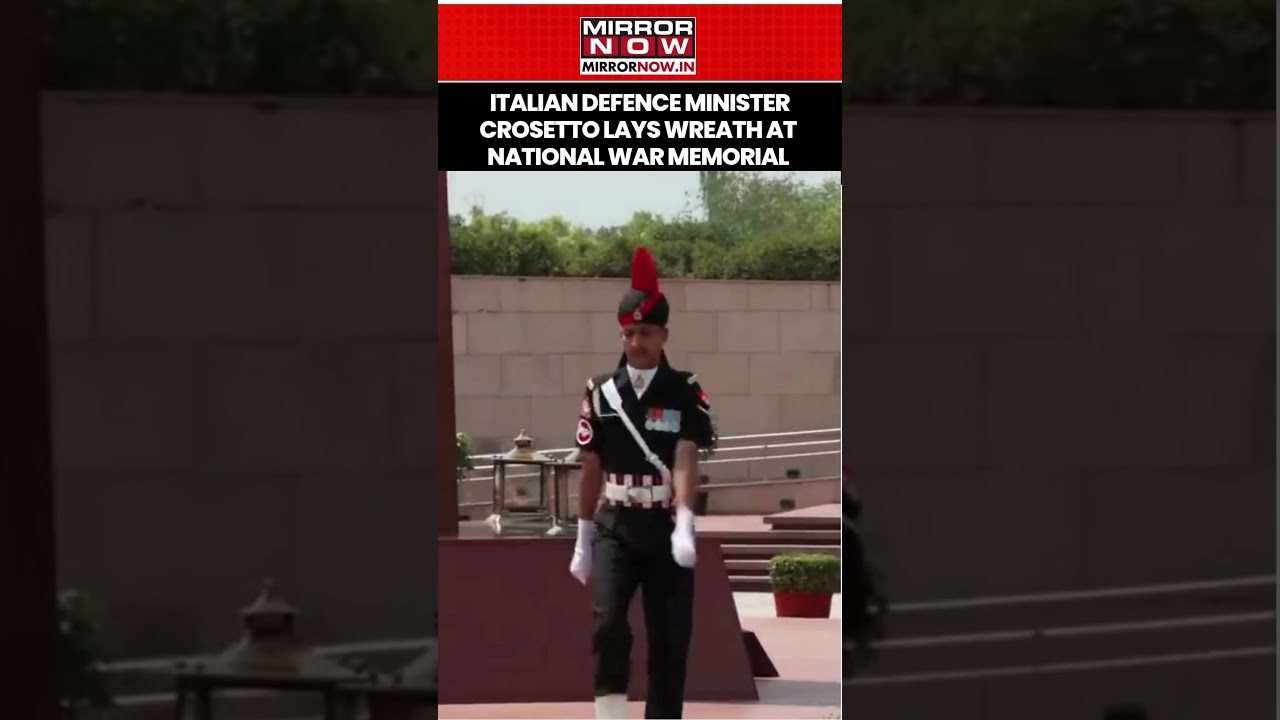 Italian Defence Minister Guido Crosetto Lays Wreath At National War Memorial #shorts