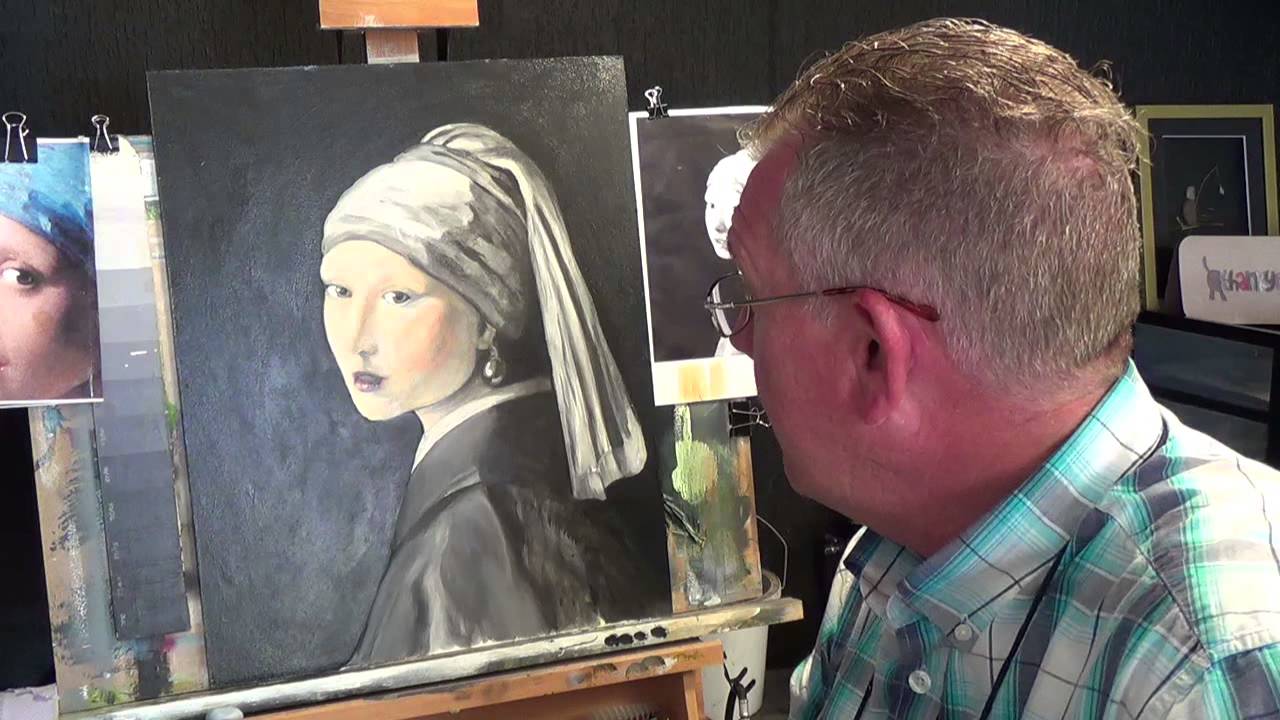 Girl With The Pearl Earring #3 ,Acrylic painting for beginners, #clive5art