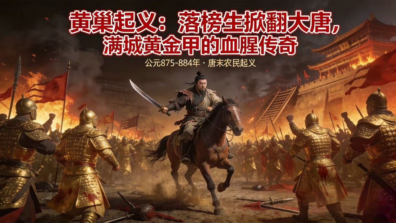 一口气看完黄巢起义：落榜生掀翻大唐，满城黄金甲的血腥传奇#历史 #黄巢#历史人物