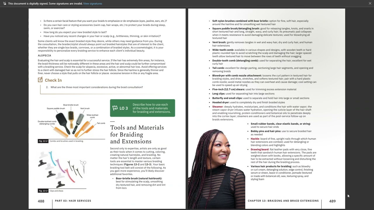 Milady Cosmetology Ch 13 Pages 484-495 Braiding & Braid Extensions