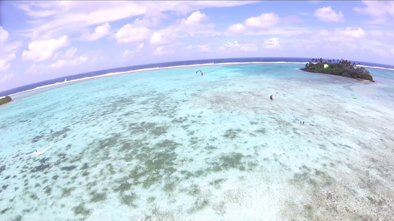 Chasing kite surfers in Muri Rarotonga