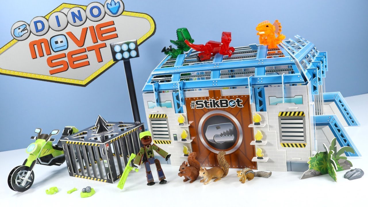Stikbot Dino Movie Set Unboxing Construction Motion Review