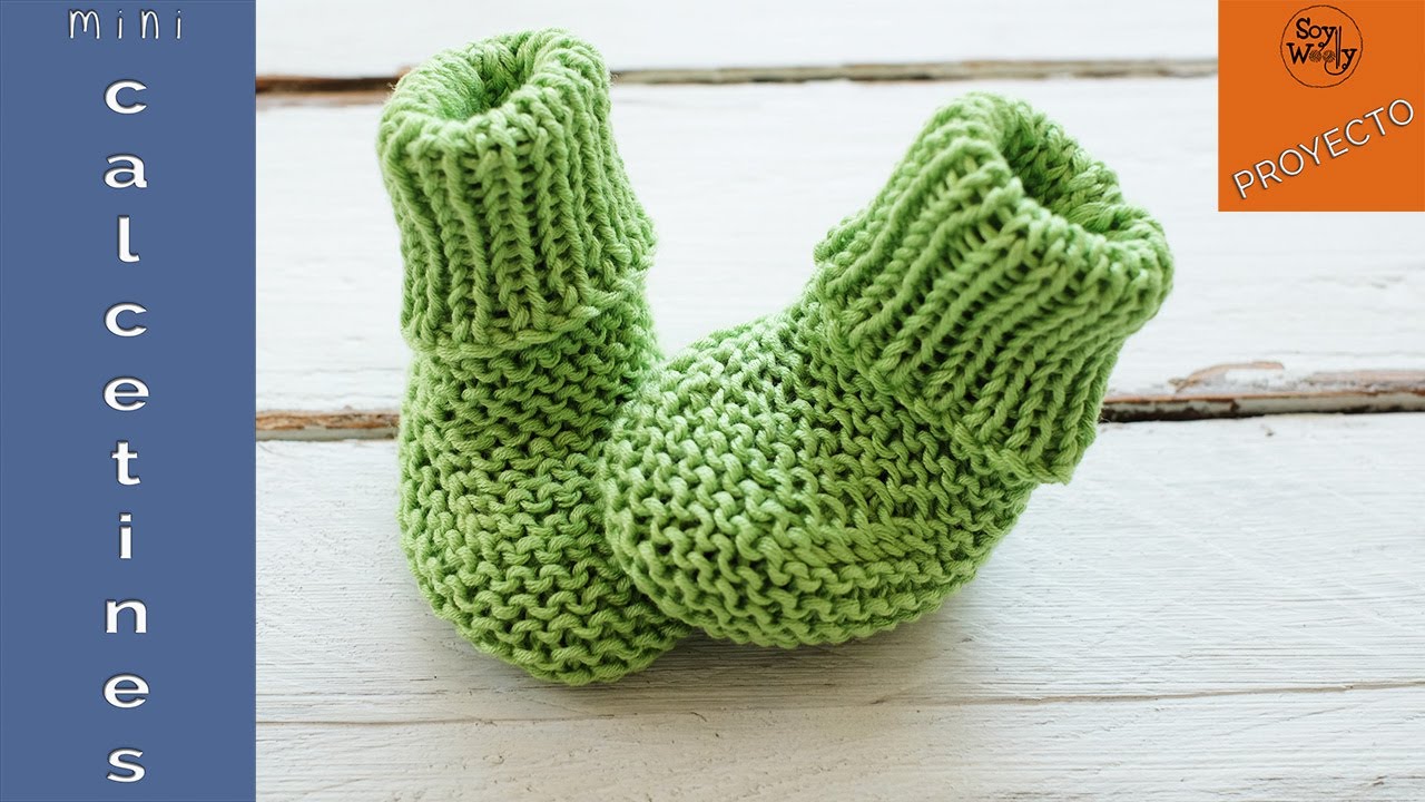 Calcetines para bebé tejidos con agujas rectas (no circulares)-Soy Woolly
