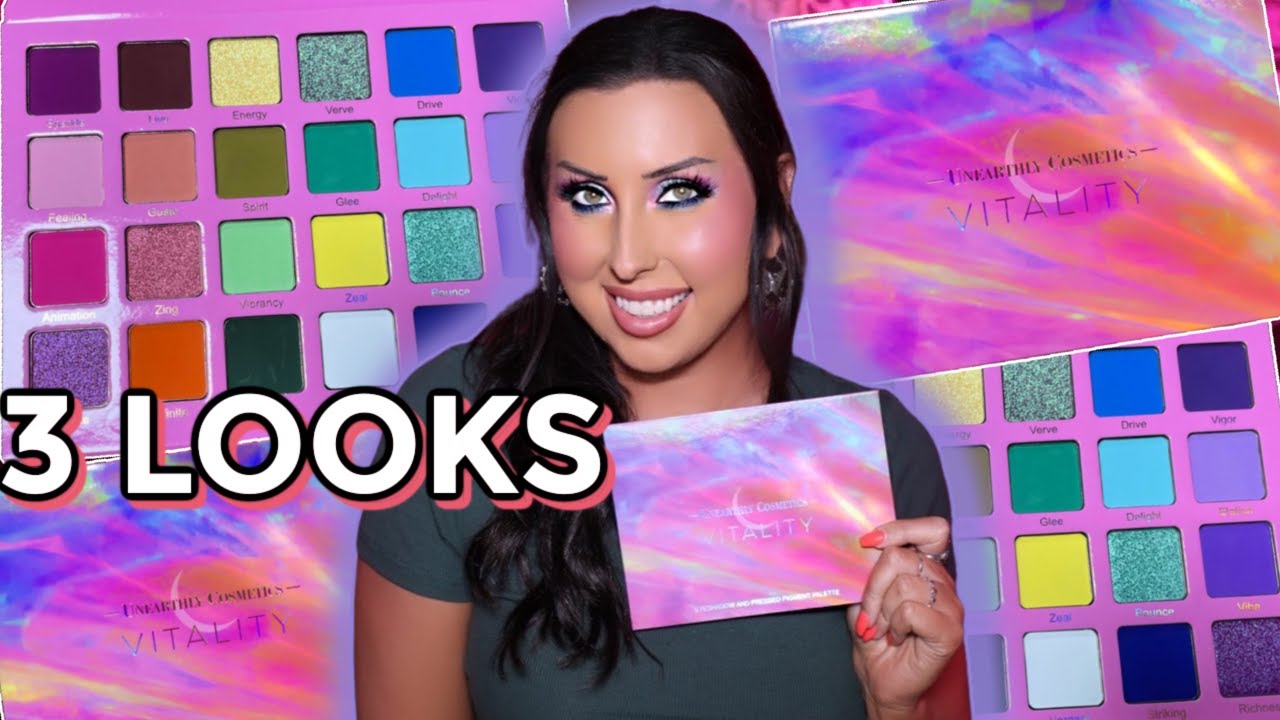 3 LOOKS & SWATCHES | UNEARTHLY COSMETICS VITALITY PALETTE