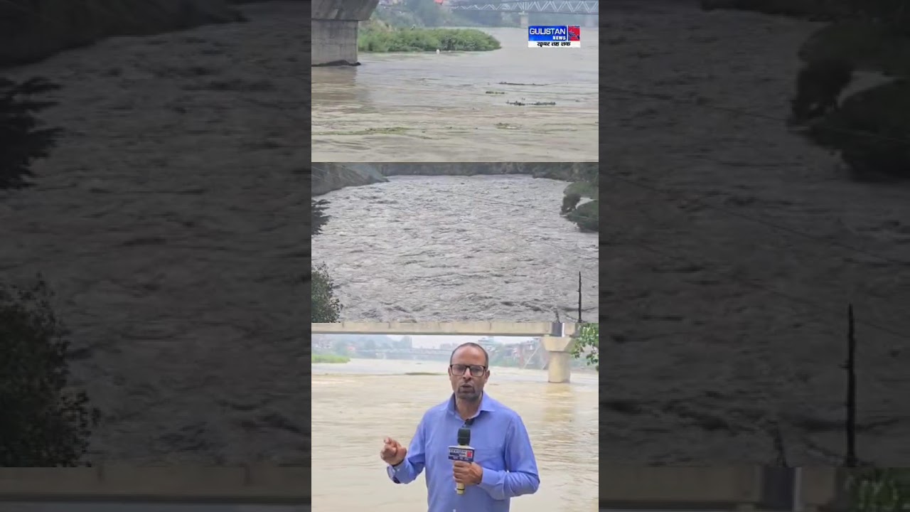 Water level rise up river Jhelum in Sopore, Uri, Baramulla.