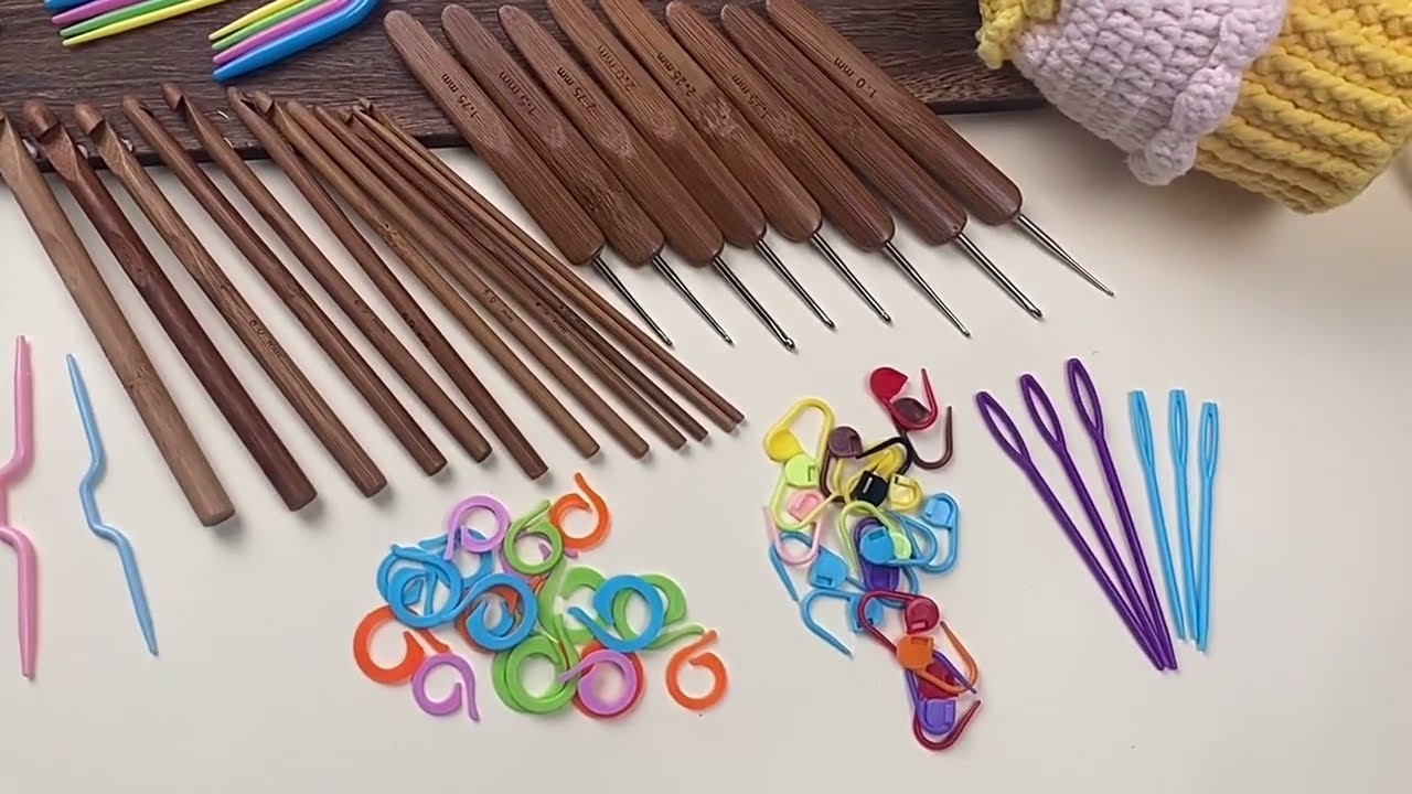 Bamboo Crochet Hooks Set Knitting Needles Weave Tools Yarn Accessories Crochet Hooks Needles