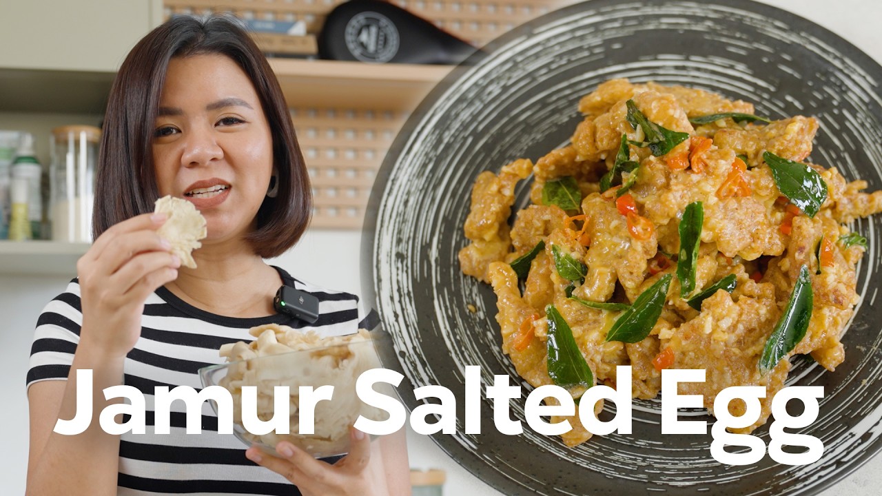 RESEP JAMUR SALTED EGG ! PENGGANGTI AYAM TELOR ASIN BUAT JUALAN !