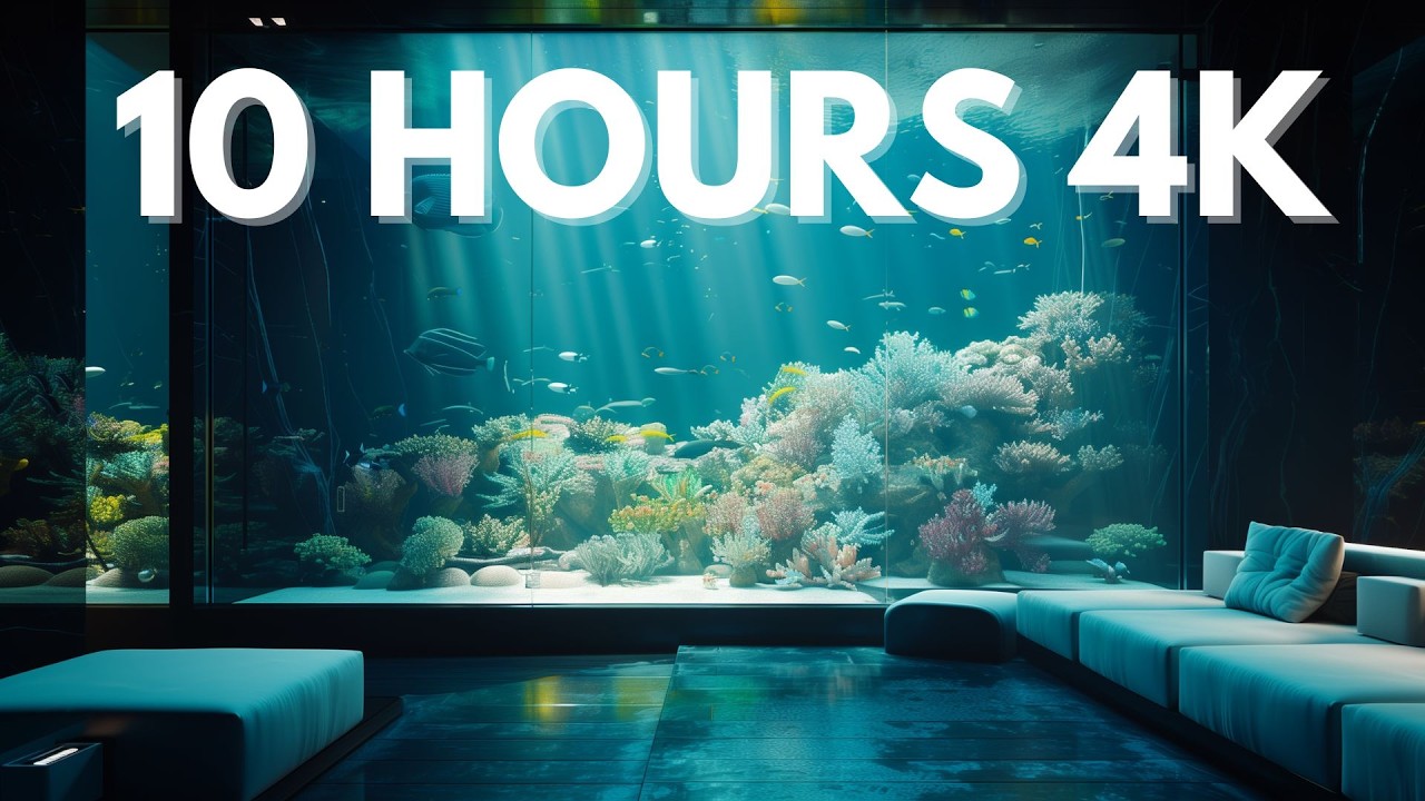 SUNLIT OCEAN SANCTUARY: 10 Hours Light Rain & Deep Sea Ambience 🌊 Underwater Meditation Room [4K]