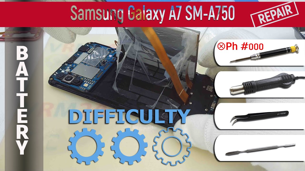 How to replace a 🔋 Battery Samsung Galaxy A7 SM-A750