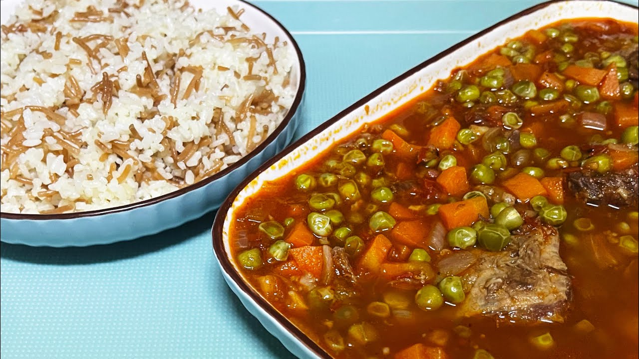 بازلاء بالجزر🫛 واللحمه🥩