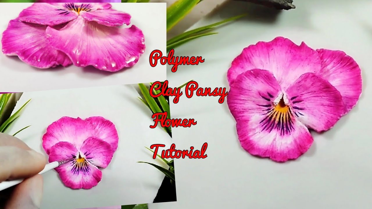 Polymer Clay PANSY flower Tutorial | LoviCraft