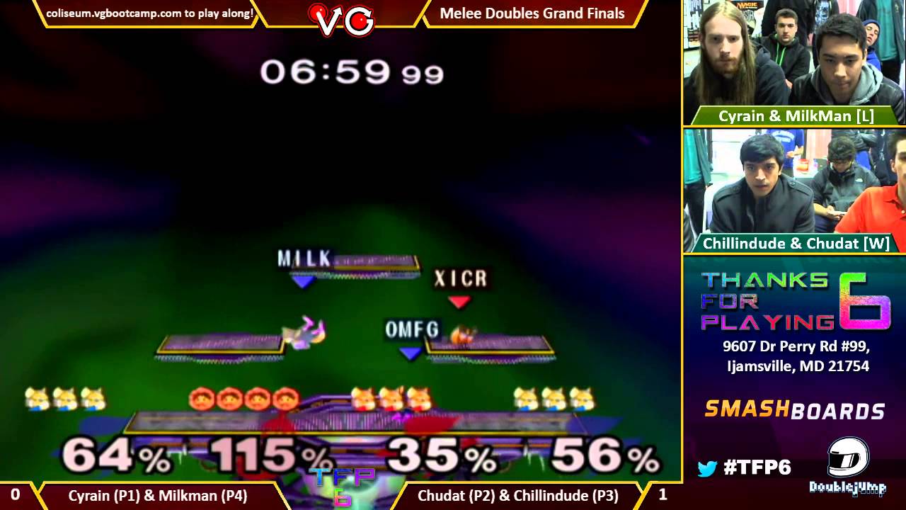 TFP6 - Chudat & Chillindude vs. Cyrain & Milkman - SSBM Doubles Grand Finals - Smash Melee