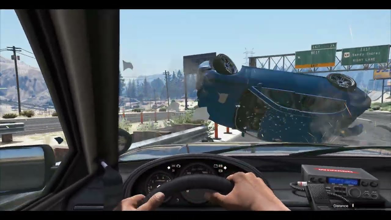 Highway police chase (First-person view) GTA 5