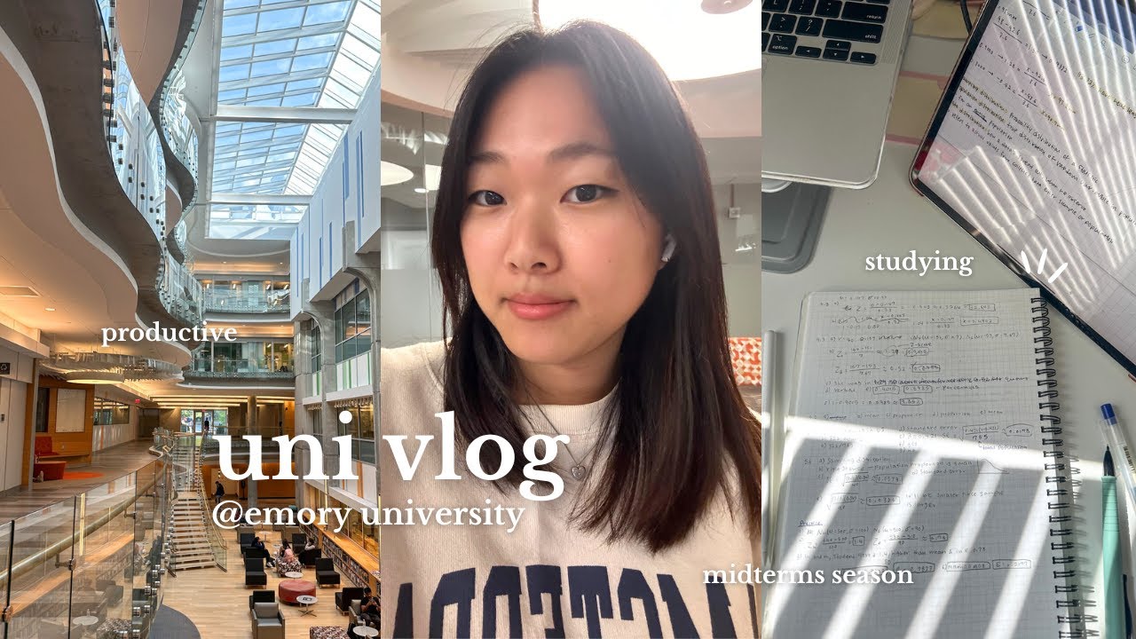 uni vlog 👩🏻‍💻 midterms @emory uni | studying, productive, cooking