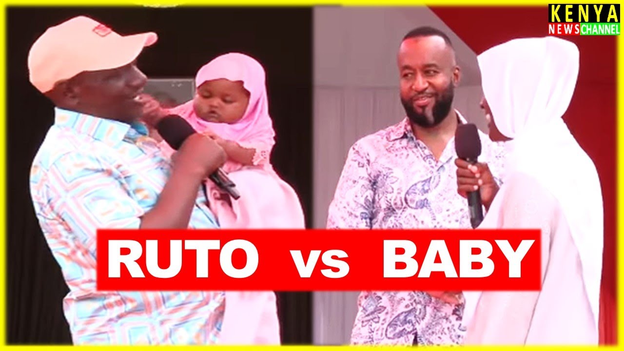 'HUYU MTOTO WAKO ANANICHUNA MASKIO' See what happened when Ruto offered to carry this Baby in Kilifi