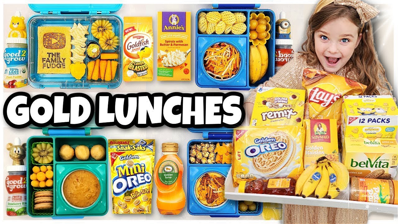 Eating Only GOLD Food For a Week of School Lunches | ONE Color Lunch Challenge