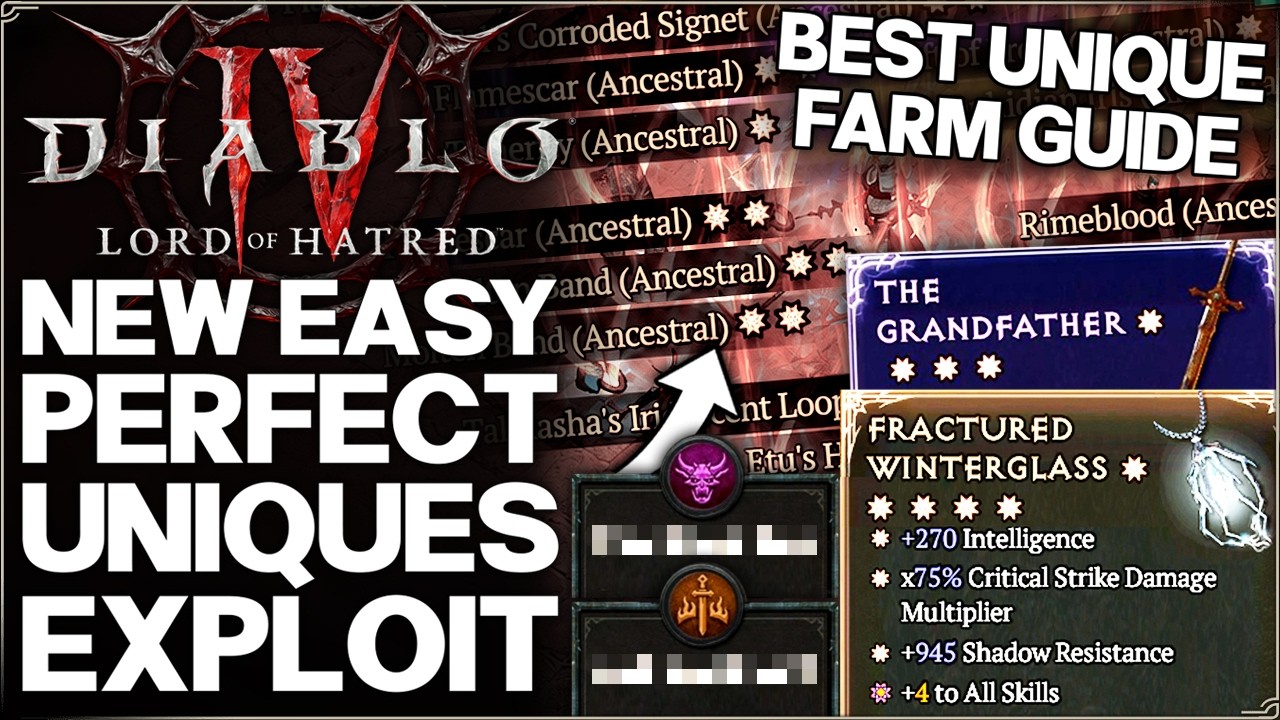 Diablo 4 &mdash; Получаем 200 уникальных предметов за 2 минуты &mdash; Новый эксплойт на уникалки и гайд по ф...
