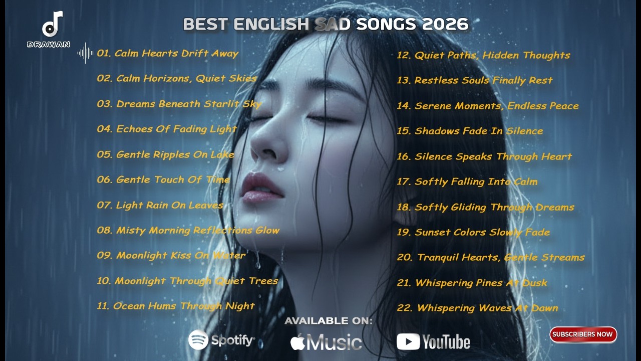 Beautiful Relaxing Songs 2026 - drawan || New English Sad Songs Playlist || Sad Vibes Music