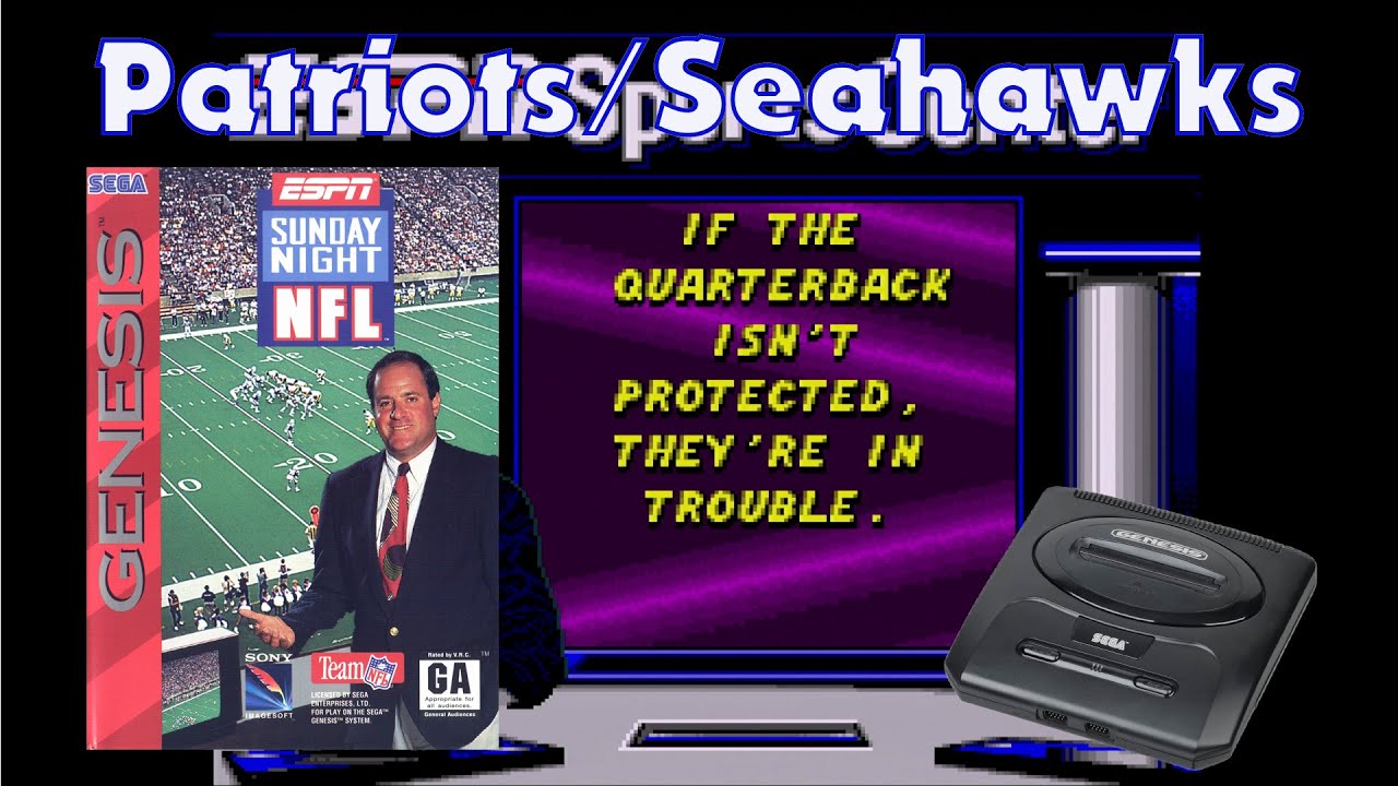 Patriots / Seahawks Sim - ESPN Sunday Night NFL - Sega Genesis (1994)