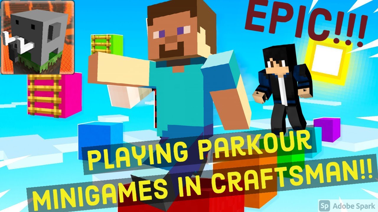 Craftsman| Playing ULTIMATE Parkour Minigame Maps!! in Craftsman! (Increase your Audio to hear pls).