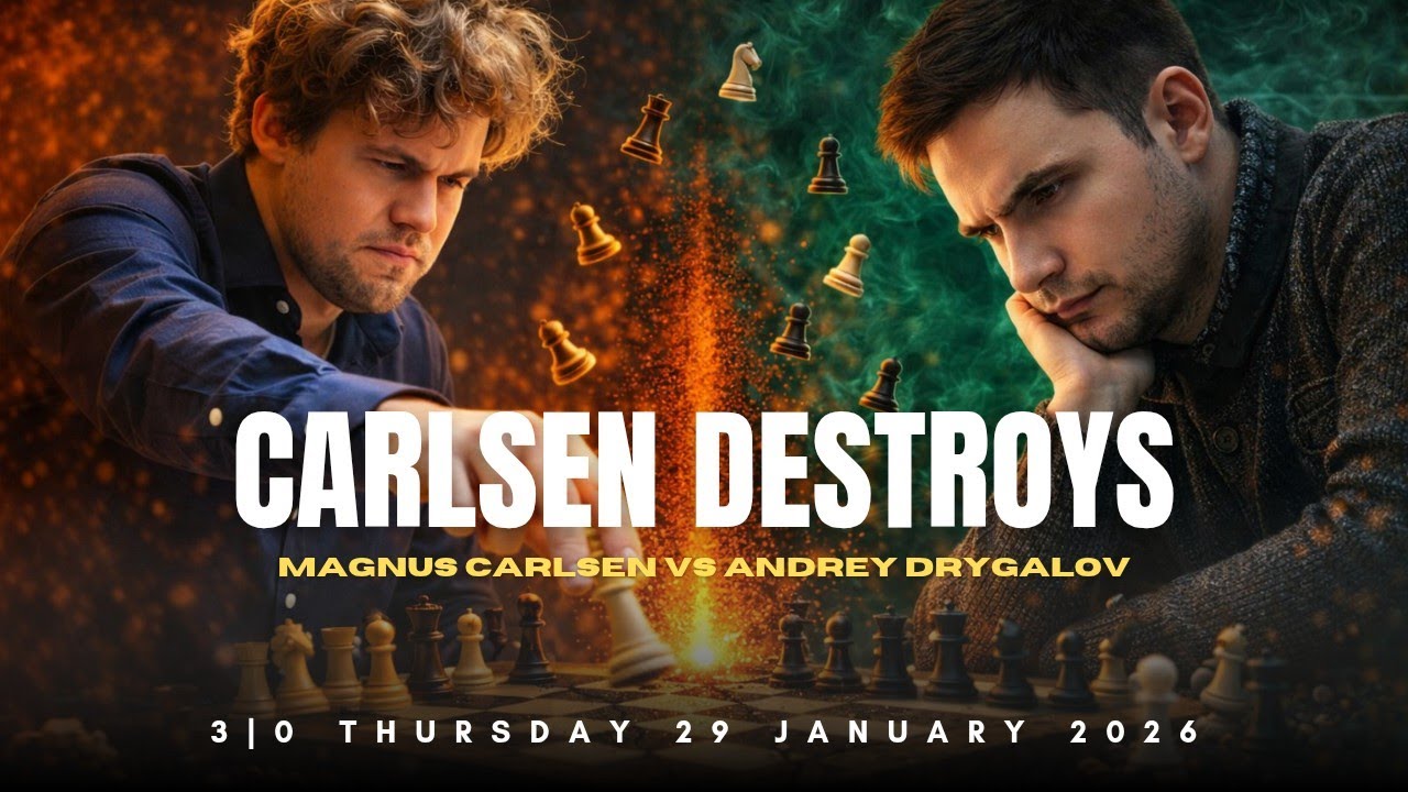 Magnus Carlsen vs Andrey Drygalov ❗ Brutal 3+0 Blitz Win ❗ 3|0 Thursday 29 January 2026