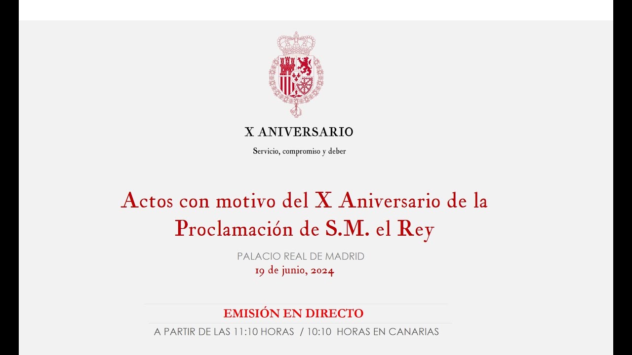 Actos con motivo del X Aniversario de la proclamaci&oacute;n de S.M. el Rey en el Palacio Real de Madrid