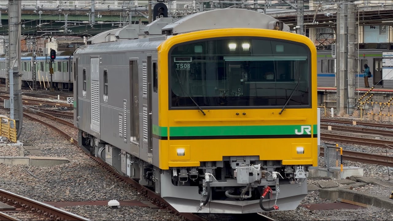 【4K高画質】【真岡SLとの分割併合訓練実施に伴う返却回送】GV-E197系200番台ｸﾝTS08編成のGV-E197-201号車が単独で大宮駅7番線に到着停車！（回9592D）2026.2.17