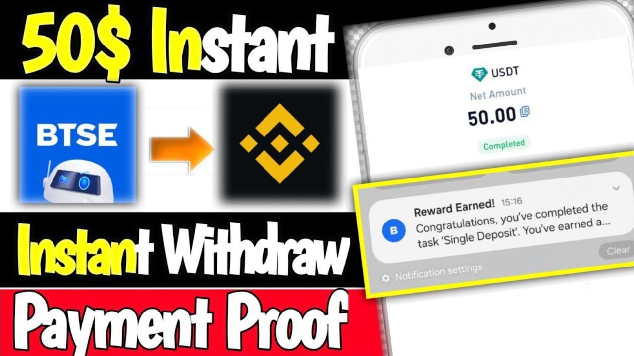 50$ USDT Instant 🤑  New Airdrop Instant Withdraw  BTSE Exchange || New Unuiqe Loot Today